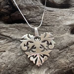 J. Rogers Heart Necklace Sterling Silver on 30 Inch Sterling Silver Chain